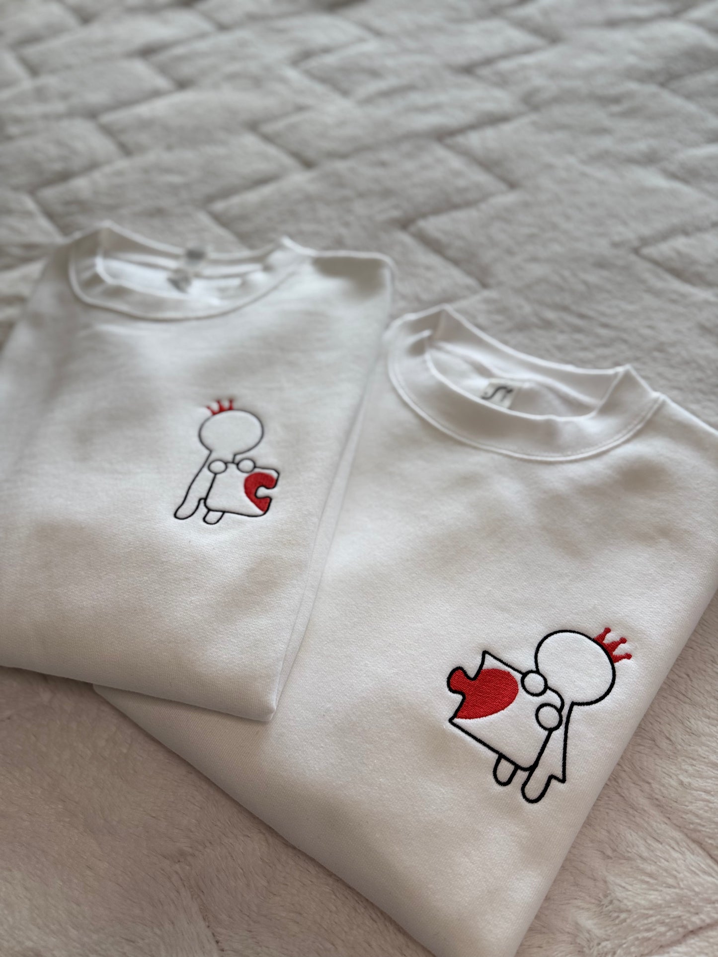couple sweaters "King & Queen with puzzle"