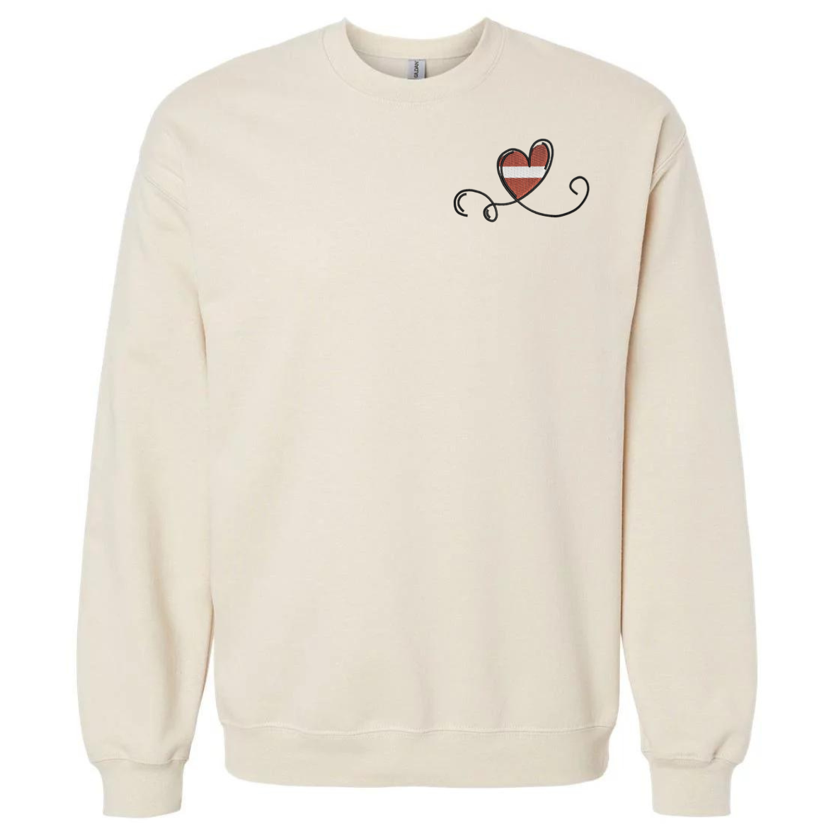 Sweater "Red-white-red heart"