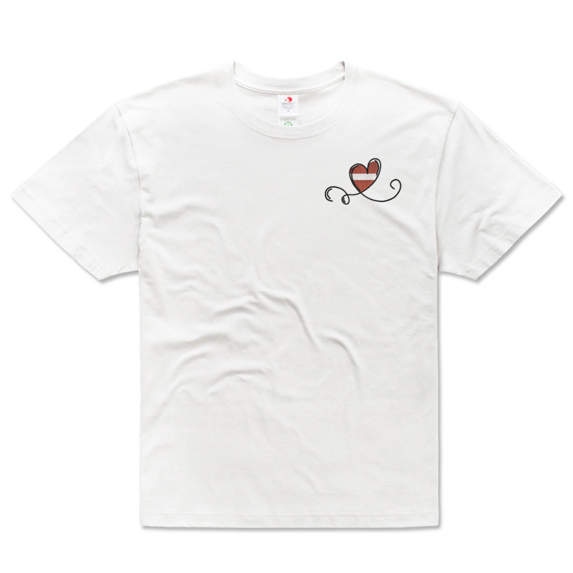 T-shirt "Red-white-red heart"
