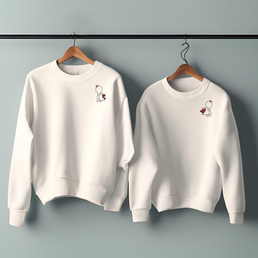 couple sweaters "King & Queen with puzzle"